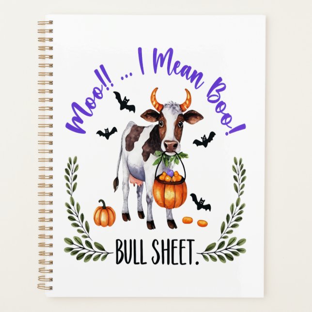 Halloween Cow Bull Sheet Planner (Front)