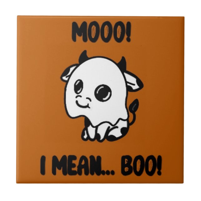 Halloween cow ghost tile (Front)