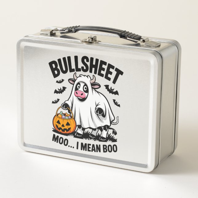 halloween cow metal lunch box (Front)