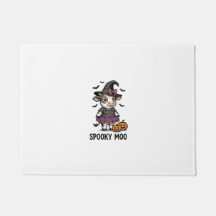 Halloween Cow Shirt Cute Witch Calf Engraving Art Doormat