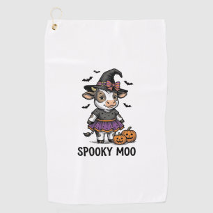 Halloween Cow Shirt Cute Witch Calf Engraving Art Golf Towel