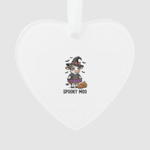 Halloween Cow Shirt Cute Witch Calf Engraving Art Ornament