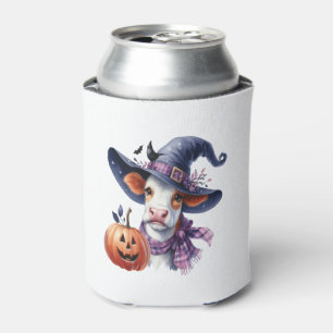 Halloween Cow with Fall Can Cooler