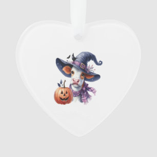 Halloween Cow with Fall Ornament
