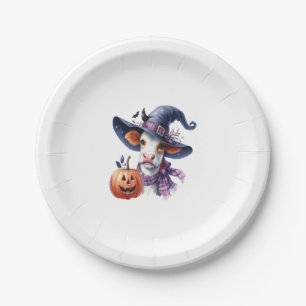 Halloween Cow with Fall Paper Plate