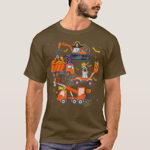Halloween Crane Truck Construction Pumpkin Toddler T-Shirt