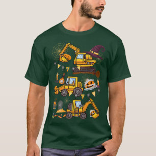Halloween Crane Truck Construction Pumpkin Toddler T-Shirt