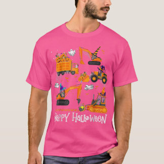 Halloween Crane Truck Construction Pumpkin Toddler T-Shirt