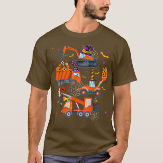 Halloween Crane Truck Construction Pumpkin Toddler T-Shirt