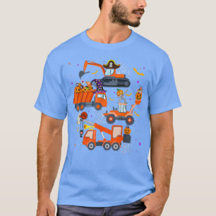 Halloween Crane Truck Construction Pumpkin Toddler T-Shirt