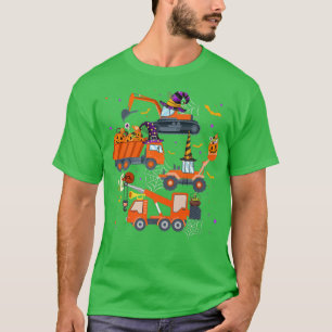 Halloween Crane Truck Construction Pumpkin Toddler T-Shirt