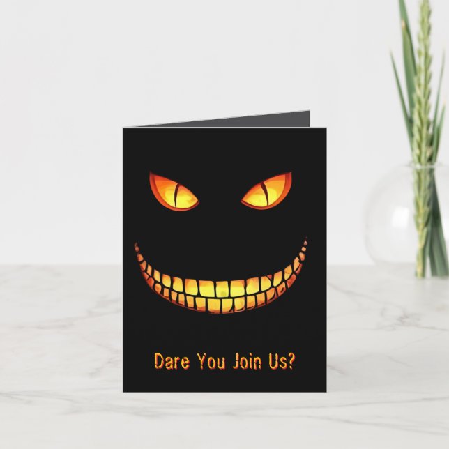 Halloween Crazy Smile Folded Greeting Card (Front)