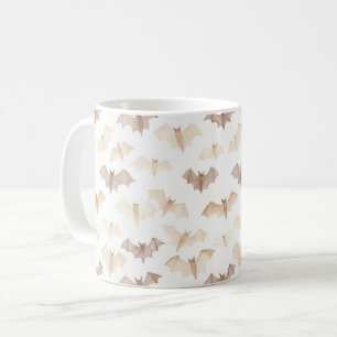 Halloween Cream Brown Bats Coffee Mug