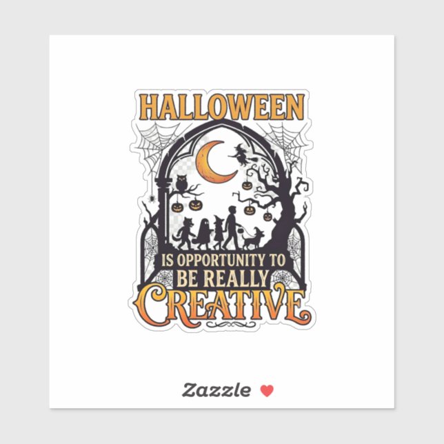 Halloween Creative Kids Silhouette Crescent Moon W (Sheet)