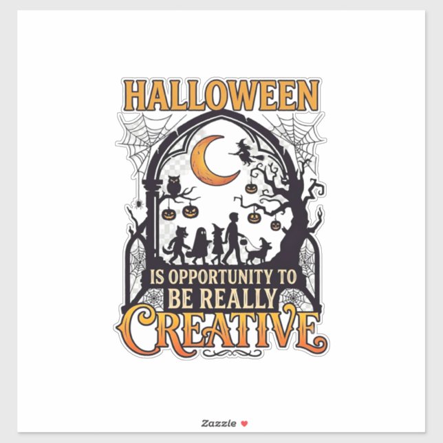 Halloween Creative Kids Silhouette Crescent Moon W (Sheet)
