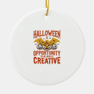 Halloween Creative Pumpkin Bat Vintage Vector Desi Ceramic Tree Decoration