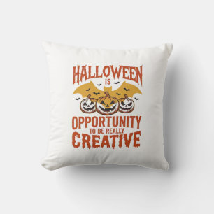 Halloween Creative Pumpkin Bat Vintage Vector Desi Cushion