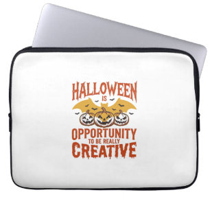Halloween Creative Pumpkin Bat Vintage Vector Desi Laptop Sleeve