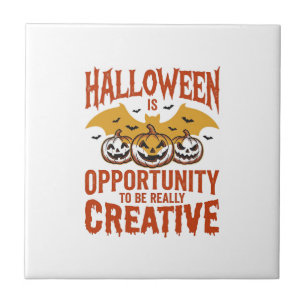 Halloween Creative Pumpkin Bat Vintage Vector Desi Tile