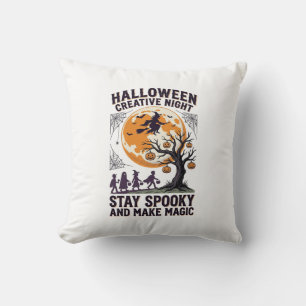 Halloween Creative Shirt Vintage Spooky Moon Art_1 Cushion