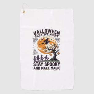 Halloween Creative Shirt Vintage Spooky Moon Art_1 Golf Towel