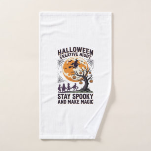 Halloween Creative Shirt Vintage Spooky Moon Art_1 Hand Towel