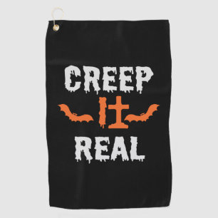 Halloween Creep It Real Funny Bat Birthday Golf Towel