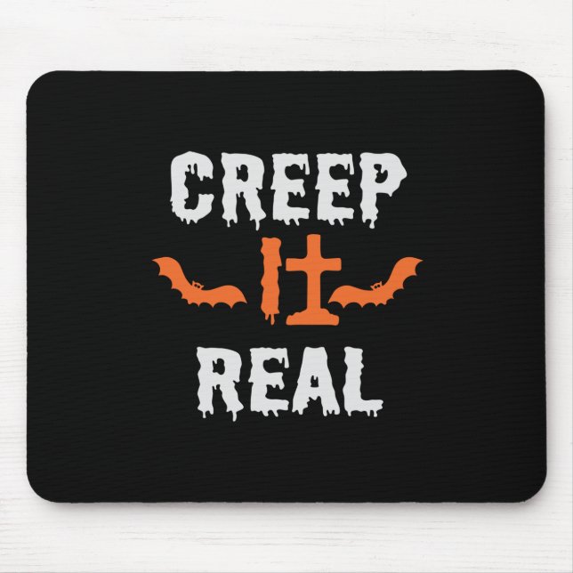 Halloween Creep It Real Funny Bat Birthday Mouse Pad (Front)
