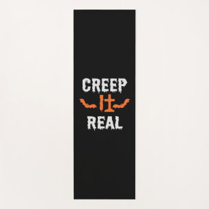 Halloween Creep It Real Funny Bat Birthday Yoga Mat