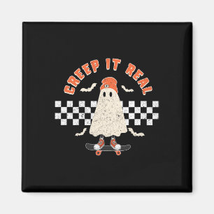 Halloween Creep It Real Ghost Boy Fall Season Skat Magnet