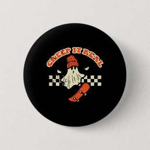 Halloween Creep It Real Ghost Skater Costume Men B 6 Cm Round Badge