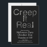 Halloween Creep It Real Skeleton Bones Spine  Invitation<br><div class="desc">Halloween Party Invitation with Creep it Real Hand Lettering</div>