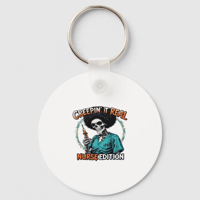 Halloween Creepin It Real! Nurse Edition Classic T Key Ring (Front)