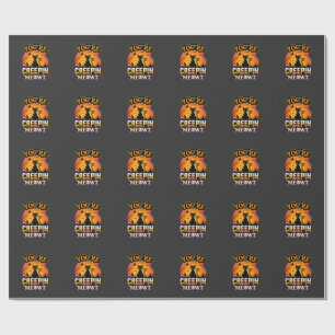 Halloween Creepin Meowt Black Cat Witch Design Wrapping Paper