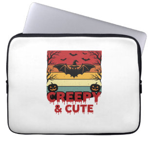 Halloween Creepy and Cute Vintage Bat Laptop Sleeve
