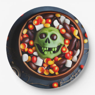 Halloween Creepy Candy Bowl Paper Plate