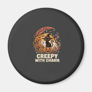 Halloween Creepy Charm Cat Magnet