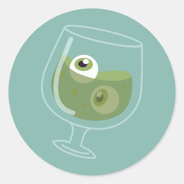 halloween creepy cocktail eyeballs spooky eyes classic round sticker (Front)