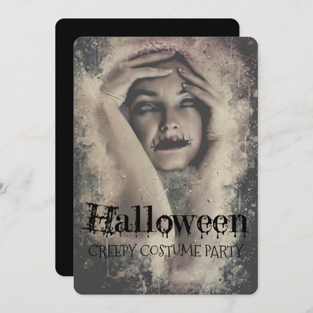 Halloween Creepy Costume Party Invitation (Front/Back)