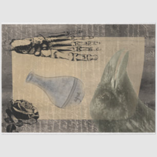 Halloween Creepy Crow Vintage Ephemera  Tissue Paper