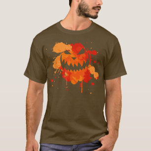 Halloween Creepy Evil Jack o Lantern Smiling Face  T-Shirt