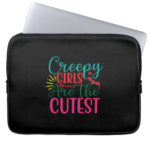 Halloween Creepy Girls Are The Cutest Birthday Laptop Sleeve