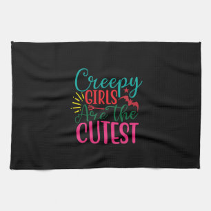 Halloween Creepy Girls Are The Cutest Birthday Tea Towel
