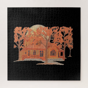 Halloween Creepy Haunted House Jigsaw Puzzle