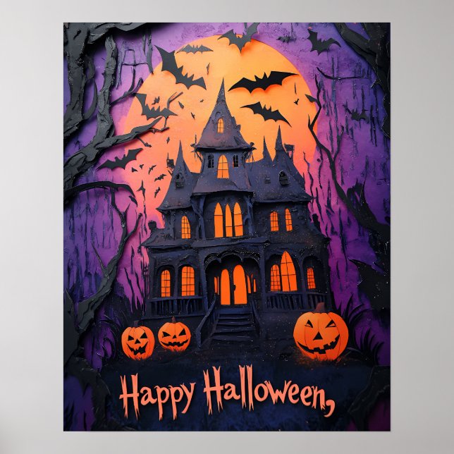 Halloween Creepy Haunted House  Poster (Front)