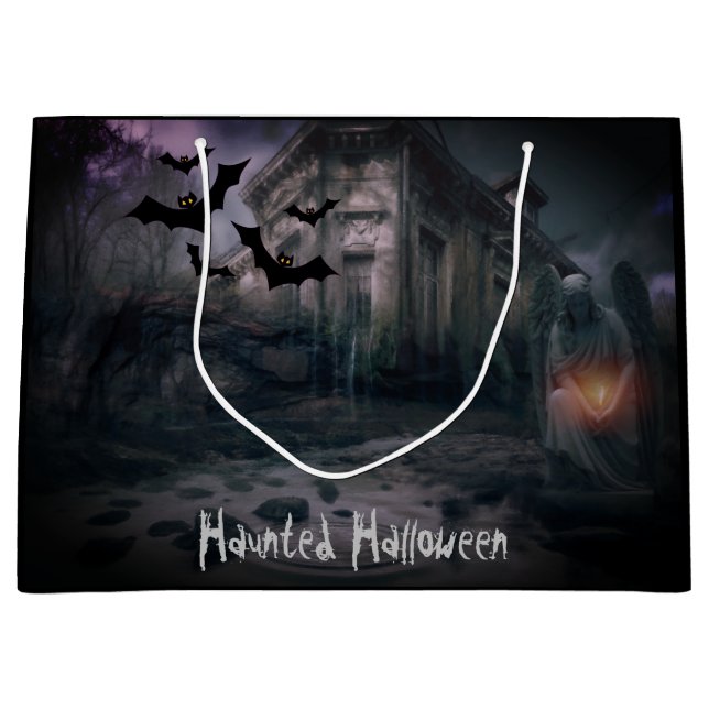 Halloween Creepy Haunted Mansion Large Gift Bag (Front)