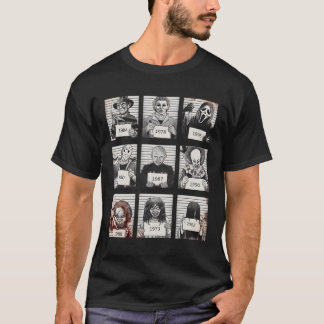 Halloween Creepy Legends Killer Mugshots Horror Fa T-Shirt