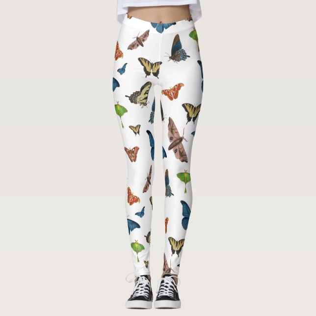 halloween creepy moth print leggings (Front)