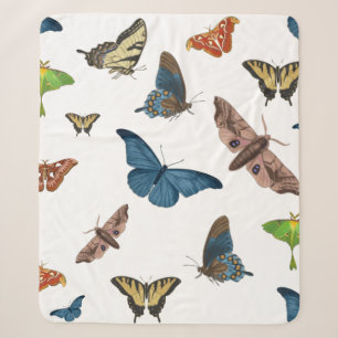 halloween creepy moth print sherpa blanket