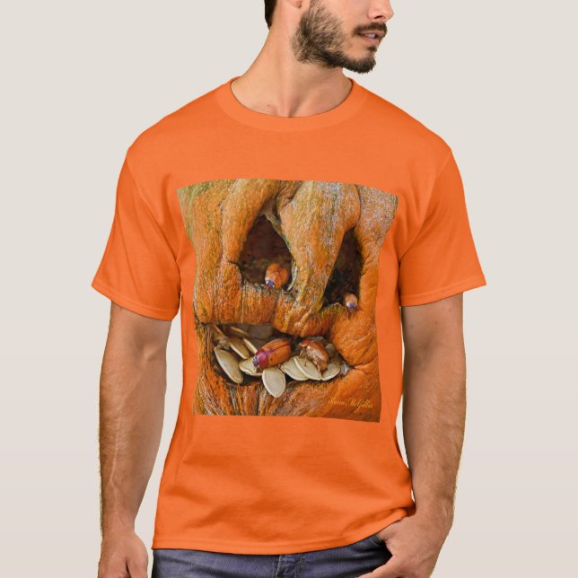Halloween Creepy Pumpkin Bugs T-Shirt (Front)